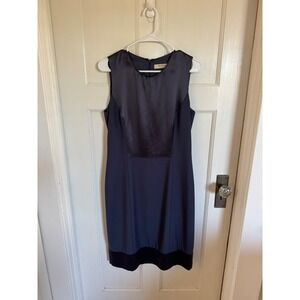 Etro navy satin shift dress size 44 (US10).